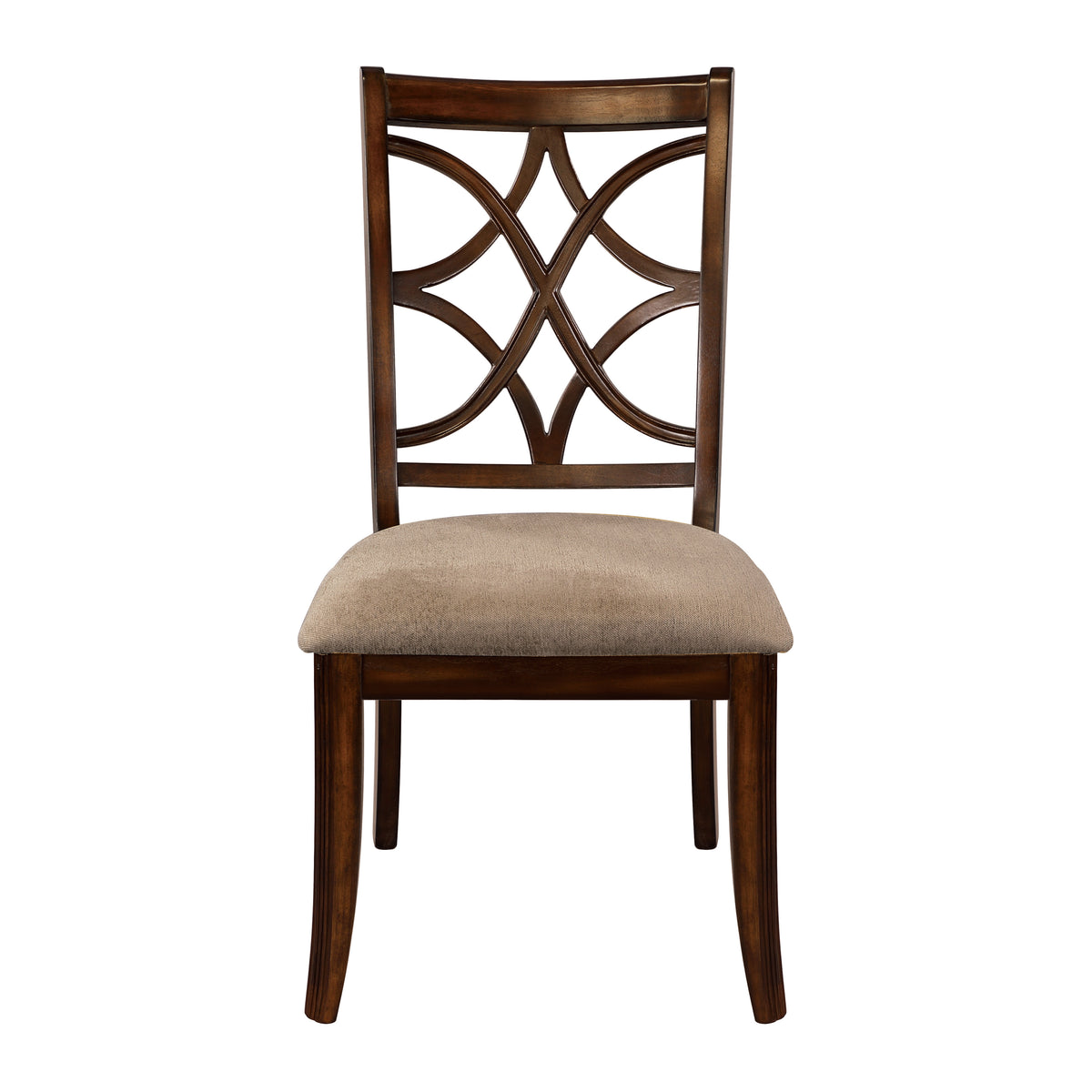 Wooden Side Chairs Set Of 2 Elegant Back Design Fabric Upholstery Cherry Finish Formal Dining Furniture Cherry Dining Room Traditional Side Chair Wood