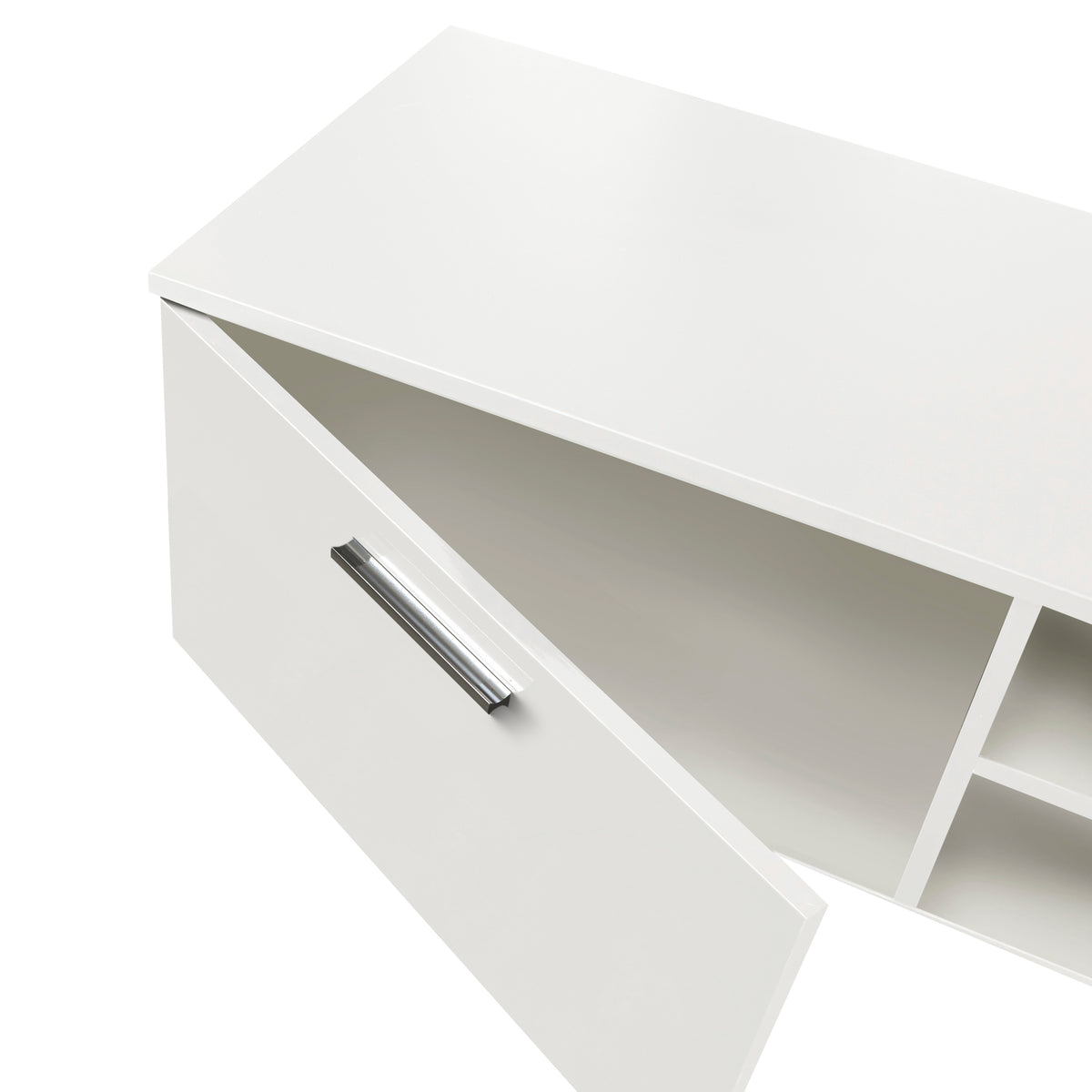 White Tv Stand For 70 Inch Tv Stands, Media Console Entertainment Center Television Table, 2 Storage Cabinet With Open Shelves For Living Room Bedroom White Mdf