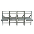 Furniture Slatted Wood Folding Special Event Chair Gray, Set Of 4, Folding Chair, Foldable Style Gray Solid Wood