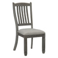 Antique Gray And Coffee Finish 5Pc Dining Set Table W 6X Drawers Upholstered 4X Side Chairs Casual Country Style Dining Room Furniture Wood Wood Antique Gray Seats 4 Wood Dining Room 72 Inches 4 Leg Rectangular Dining Table With Chair Solid Wood