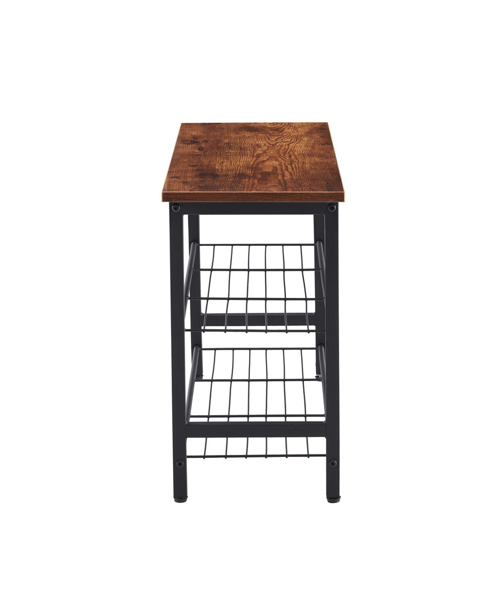 Dn 3 & 4 Tier Metal Shoe Rack, Modern Multifunctional Shoe Storage Shelf With Mdf Top Board, 1 Pc Per Carton, 2Pc 2Ctn Brown Mdf