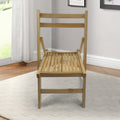 Furniture Slatted Wood Folding Special Event Chair Wood, Set Of 4, Folding Chair, Foldable Style Natural Solid Wood