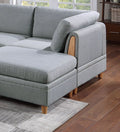 Living Room Furniture Corner Wedge Light Grey Dorris Fabric 1Pc Cushion Wedge Sofa Wooden Legs Light Grey Primary Living Space Contemporary,Transitional Fabric
