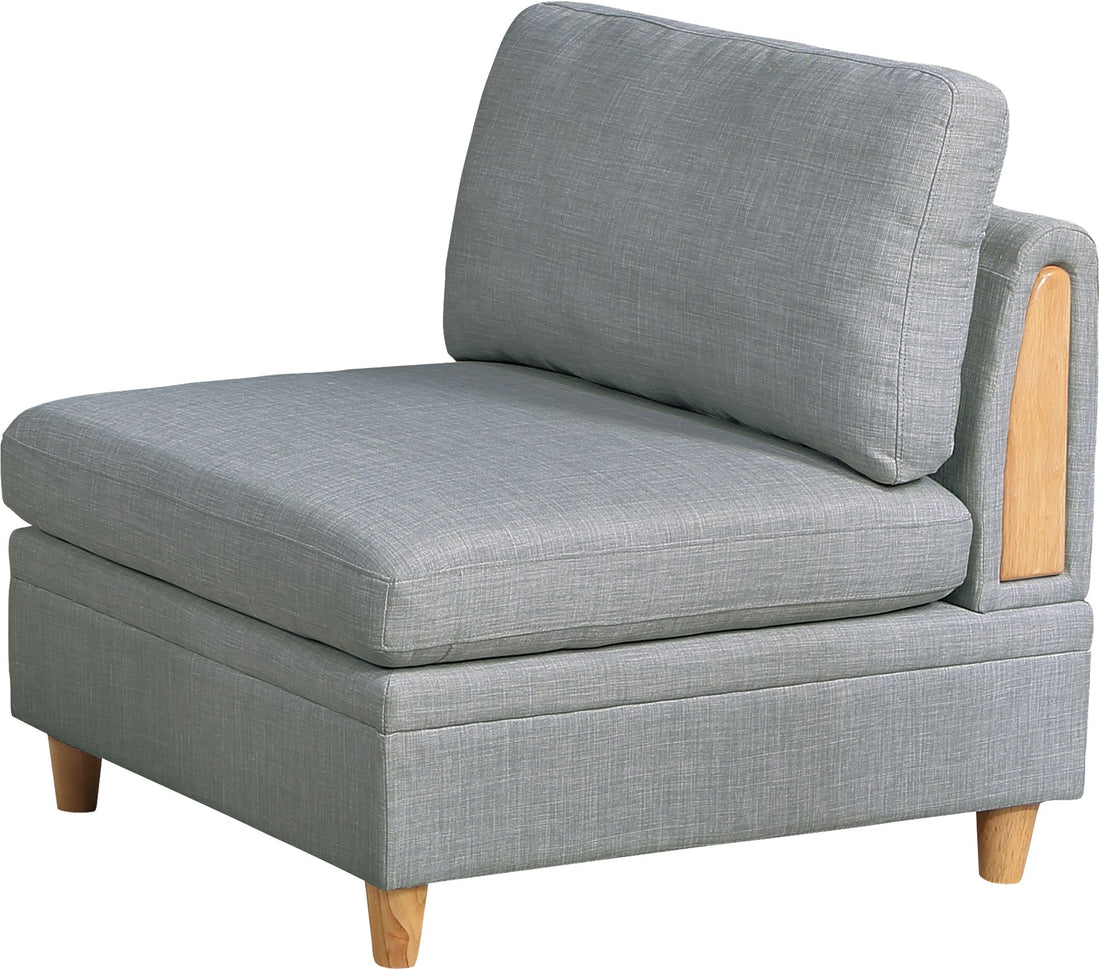 Living Room Furniture Armless Chair Light Grey Dorris Fabric 1Pc Cushion Armless Chair Wooden Legs Light Grey Primary Living Space Contemporary,Modern,Transitional Fabric