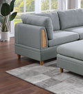 Living Room Furniture Corner Wedge Light Grey Dorris Fabric 1Pc Cushion Wedge Sofa Wooden Legs Light Grey Primary Living Space Contemporary,Transitional Fabric