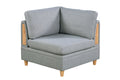 Living Room Furniture Corner Wedge Light Grey Dorris Fabric 1Pc Cushion Wedge Sofa Wooden Legs Light Grey Primary Living Space Contemporary,Transitional Fabric