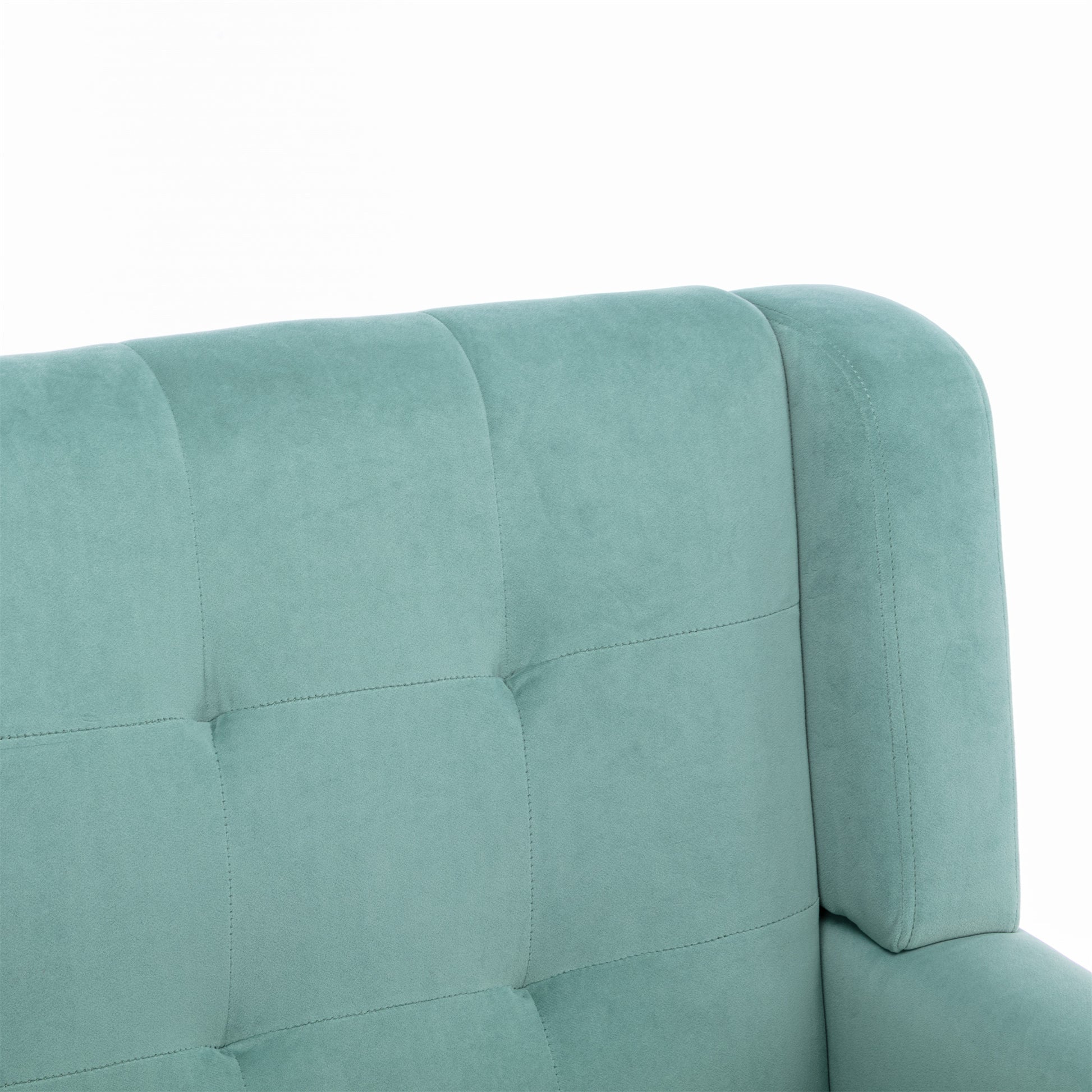 Modern Soft Velvet Material Ergonomics Accent Chair Living Room Chair Bedroom Chair Home Chair With Black Legs For Indoor Home Mint Green Foam Upholstered