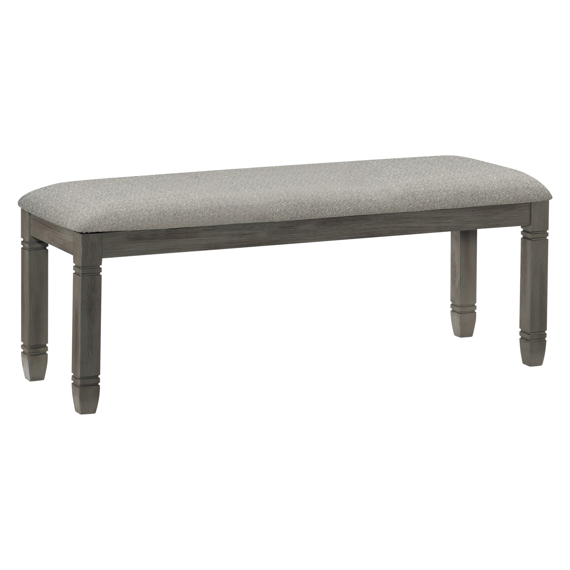 Antique Gray And Coffee Finish 6Pc Dining Set Table W 6X Drawers Upholstered Bench 4X Side Chairs Casual Country Style Dining Room Furniture Wood Wood Antique Gray Seats 6 Wood Dining Room 72 Inches Rectangular Dining Table With Chair And Bench Solid