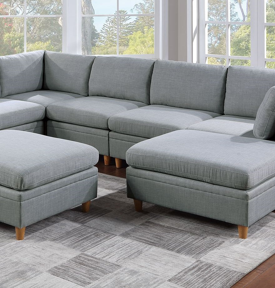 Living Room Furniture Armless Chair Light Grey Dorris Fabric 1Pc Cushion Armless Chair Wooden Legs Light Grey Primary Living Space Contemporary,Modern,Transitional Fabric