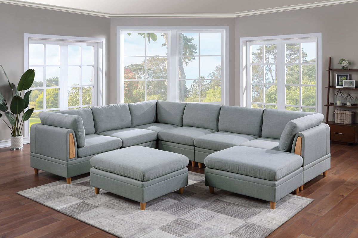 Living Room Furniture Armless Chair Light Grey Dorris Fabric 1Pc Cushion Armless Chair Wooden Legs Light Grey Primary Living Space Contemporary,Modern,Transitional Fabric
