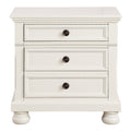 Bedroom Furniture White Finish Bun Feet Nightstand With Hidden Drawer Casual Transitional Bed Side Table White 2 Drawers Bedroom Traditional,Transitional Wood