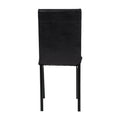 Black Metal Finish 5Pc Dining Set Faux Marble Tabletop And 4X Side Chairs Transitional Small Dining Room Furniture Black Seats 4 Dining Room Rectangular Dining Table With Bench Metal