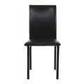 Black Metal Finish 5Pc Dining Set Faux Marble Tabletop And 4X Side Chairs Transitional Small Dining Room Furniture Black Seats 4 Dining Room Rectangular Dining Table With Bench Metal