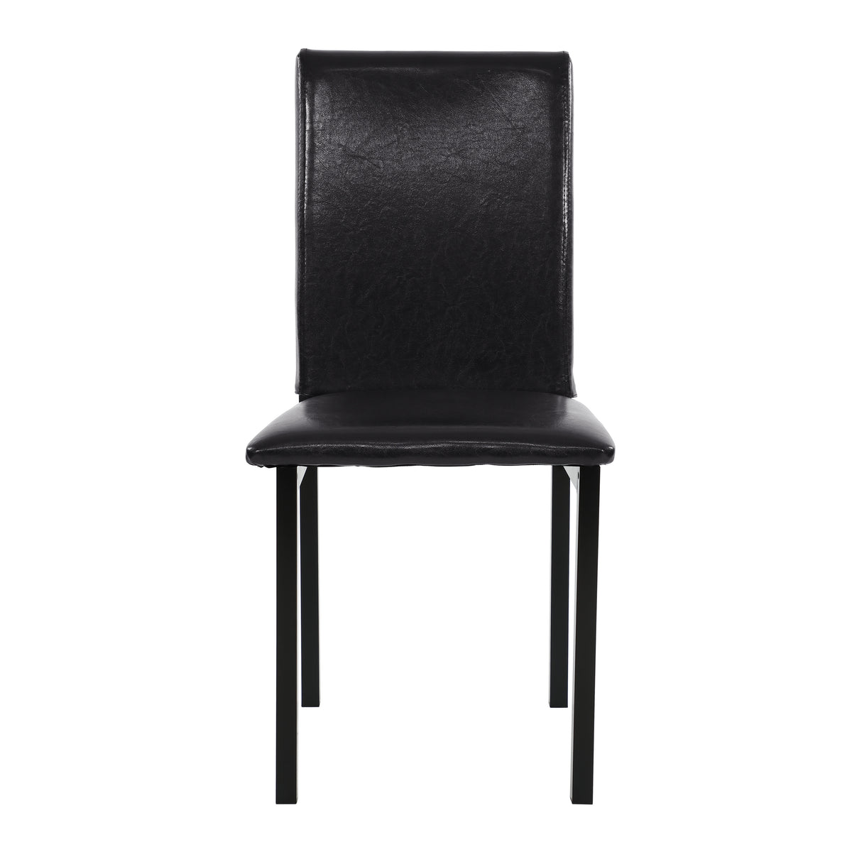 Black Metal Finish 5Pc Dining Set Faux Marble Tabletop And 4X Side Chairs Transitional Small Dining Room Furniture Black Seats 4 Dining Room Rectangular Dining Table With Bench Metal