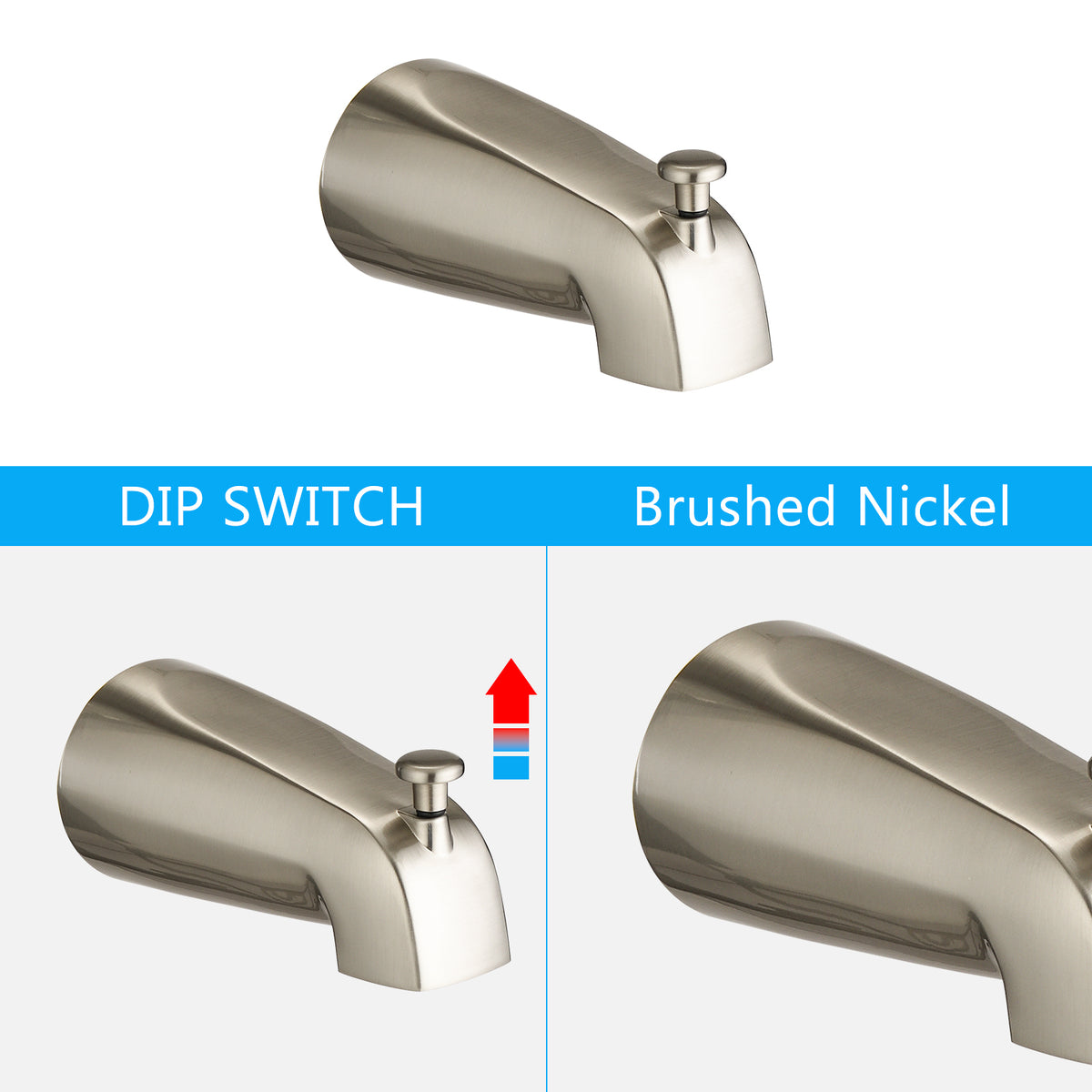 Shower System With Tub Spout Rain Shower Tub Set, High Pressure Dual 2 In 1 Shower Combo Faucet With Valve Brushed Nickel Abs