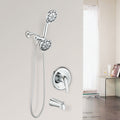 Shower System With Tub Spout Rain Shower Tub Set, High Pressure Dual 2 In 1 Shower Combo Faucet With Valve Chrome Abs