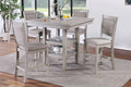 Dining Room Furniture Counter Height 5Pc Set Square Table W Shelves Cushion Chairs Modern Style Rustic Grey Wood Wood Gray Seats 4 Wood Dining Room Solid Wood Classic,Transitional Rubberwood 4 Leg Square Dining Table With Chair Solid Wood
