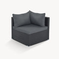 8 Pieces Outdoor Patio Furniture Sets, Garden Conversation Wicker Sofa Set, Single Sofa Combinable, Gray Cushions Black Wicker Yes Gray Wicker
