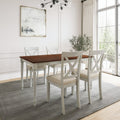 Lafayette Medium Brown And White Wood Dining Table Navy Blue Solid Wood
