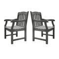 Malibu Outdoor Garden Armchair Gray Solid Wood