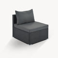 8 Pieces Outdoor Patio Furniture Sets, Garden Conversation Wicker Sofa Set, Single Sofa Combinable, Gray Cushions Black Wicker Yes Gray Wicker