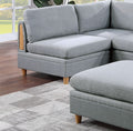 Living Room Furniture Armless Chair Light Grey Dorris Fabric 1Pc Cushion Armless Chair Wooden Legs Light Grey Primary Living Space Contemporary,Modern,Transitional Fabric