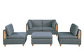 Living Room Furniture Corner Wedge Steel Color Dorris Fabric 1Pc Cushion Wedge Sofa Wooden Legs Grey Mix Primary Living Space Contemporary,Transitional Fabric