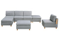 Living Room Furniture Armless Chair Light Grey Dorris Fabric 1Pc Cushion Armless Chair Wooden Legs Light Grey Primary Living Space Contemporary,Modern,Transitional Fabric
