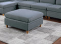 Living Room Furniture Ottoman Steel Color Dorris Fabric 1Pc Cushion Ottomans Wooden Legs Deco Grey Mix Primary Living Space Grey Contemporary,Transitional Fabric