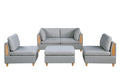 Living Room Furniture Armless Chair Light Grey Dorris Fabric 1Pc Cushion Armless Chair Wooden Legs Light Grey Primary Living Space Contemporary,Modern,Transitional Fabric