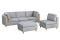 Living Room Furniture Corner Wedge Light Grey Dorris Fabric 1Pc Cushion Wedge Sofa Wooden Legs Light Grey Primary Living Space Contemporary,Transitional Fabric