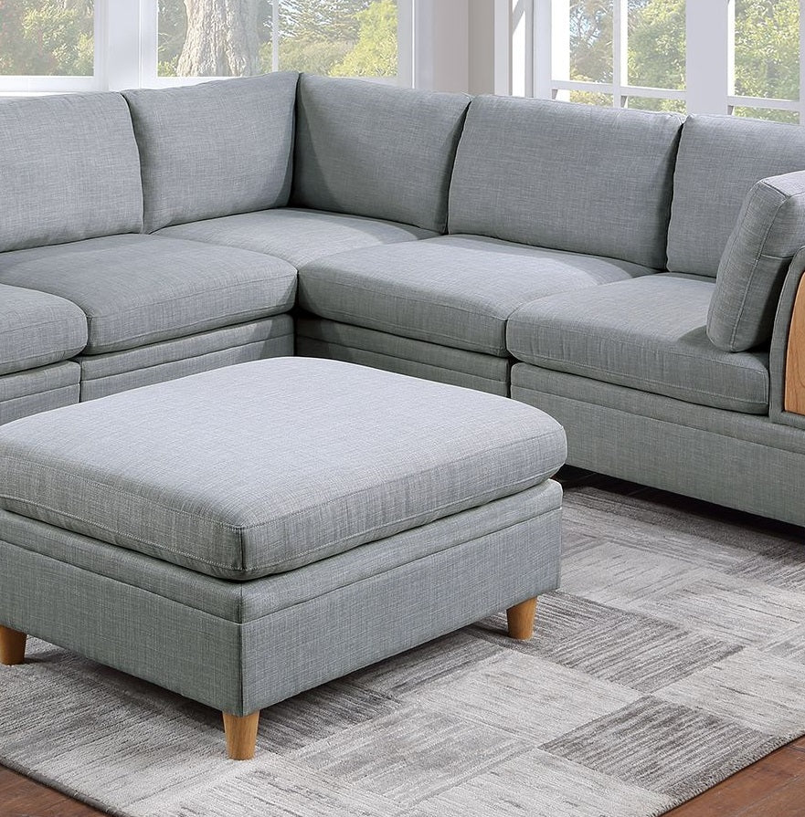 Living Room Furniture Armless Chair Light Grey Dorris Fabric 1Pc Cushion Armless Chair Wooden Legs Light Grey Primary Living Space Contemporary,Modern,Transitional Fabric