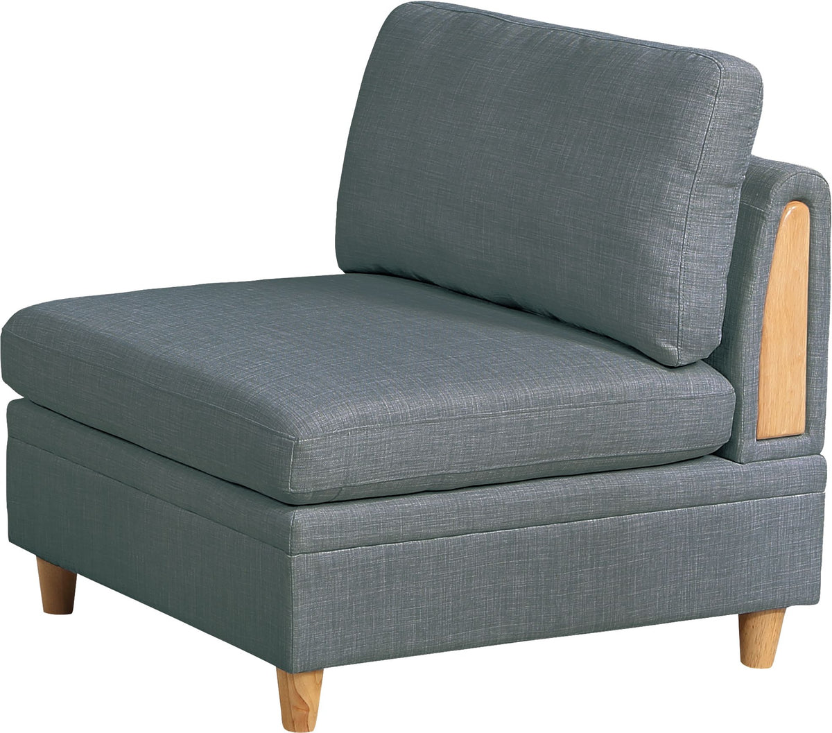 Living Room Furniture Armless Chair Steel Color Dorris Fabric 1Pc Cushion Armless Chair Wooden Deco Grey Mix Primary Living Space Contemporary,Transitional Fabric