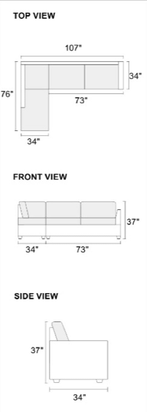Sectional Sofa Red Velvet #F6419 Red Fabric 4 Seat