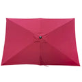 6 X 9Ft Patio Umbrella Outdoor Waterproof Umbrella With Crank And Push Button Tilt Without Flap For Garden Backyard Pool Swimming Pool Market Burgundy Steel