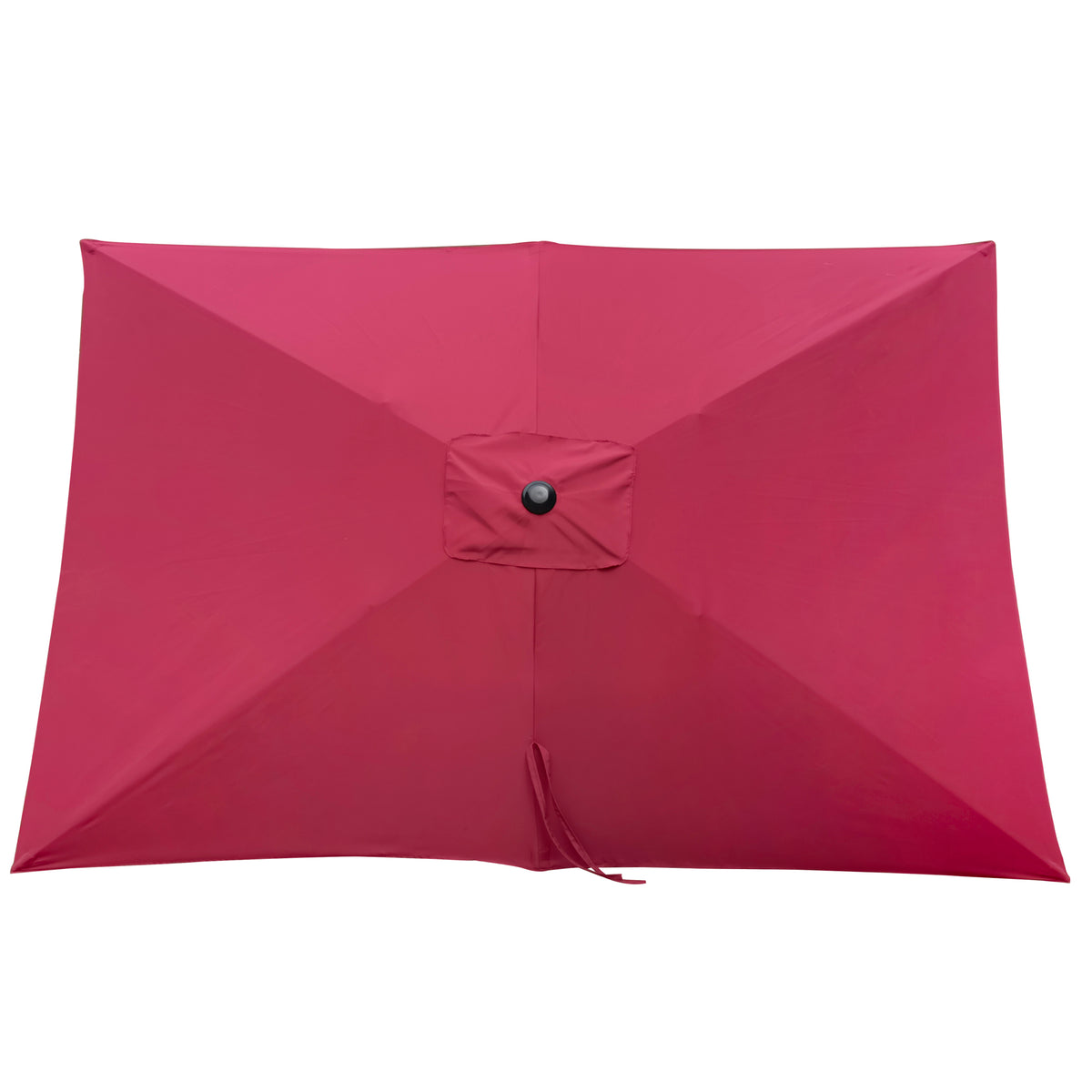 6 X 9Ft Patio Umbrella Outdoor Waterproof Umbrella With Crank And Push Button Tilt Without Flap For Garden Backyard Pool Swimming Pool Market Burgundy Steel