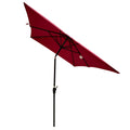 6 X 9Ft Patio Umbrella Outdoor Waterproof Umbrella With Crank And Push Button Tilt Without Flap For Garden Backyard Pool Swimming Pool Market Burgundy Steel