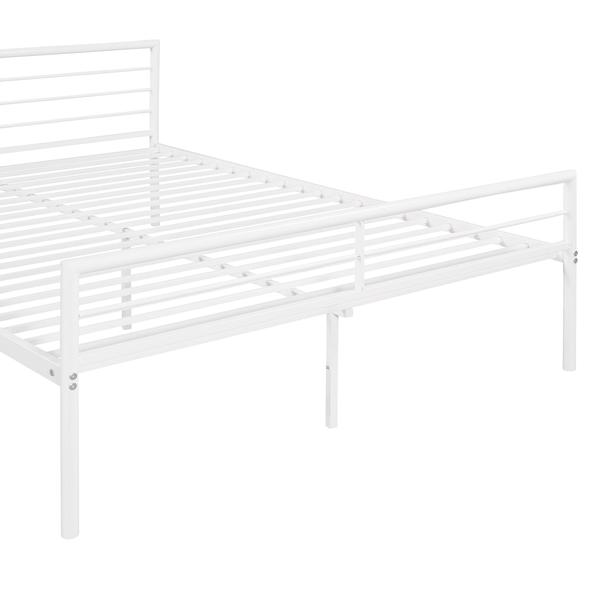 Twin Over Full Metal Bunk Bed With Desk, Ladder And Quality Slats For Bedroom, Metallic White Old Sku :Lp000092Aak White Metal