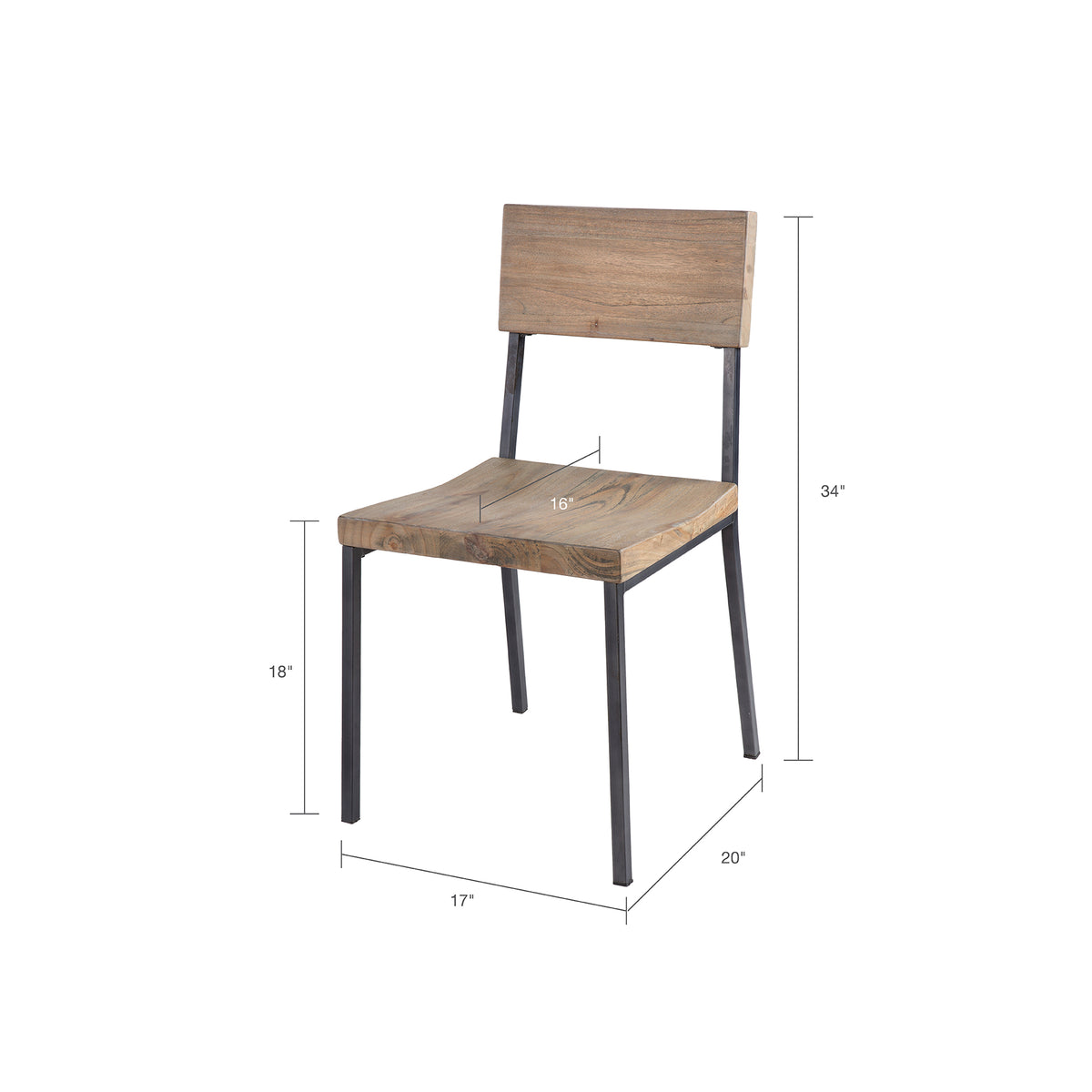 Dining Chair Set Of 2 Grey Wood