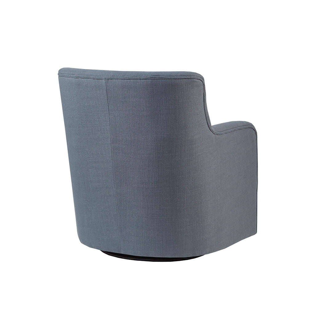 Adele Swivel Chair Blue Solid Wood