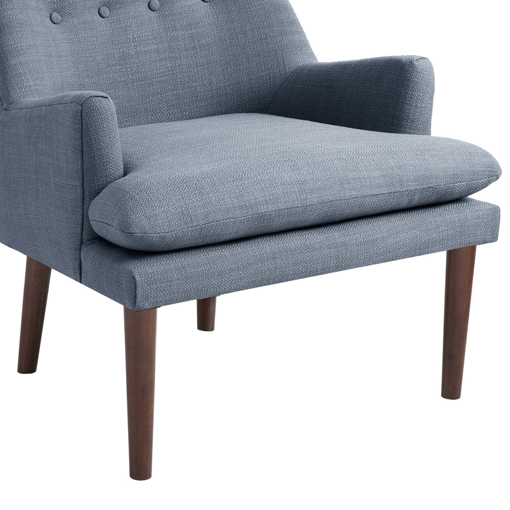 Mid Century Accent Chair Blue Polyester