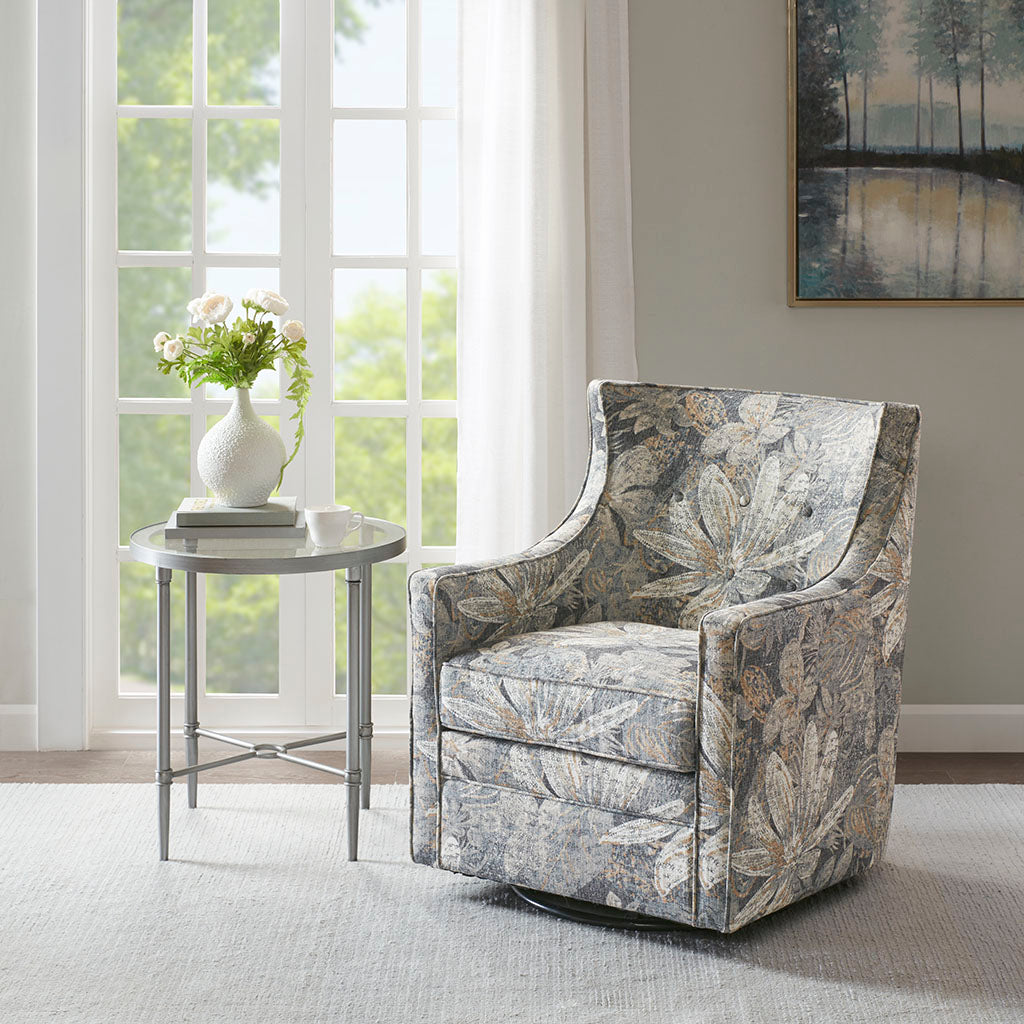Alana Swivel Glider Chair Multicolor Solid Wood