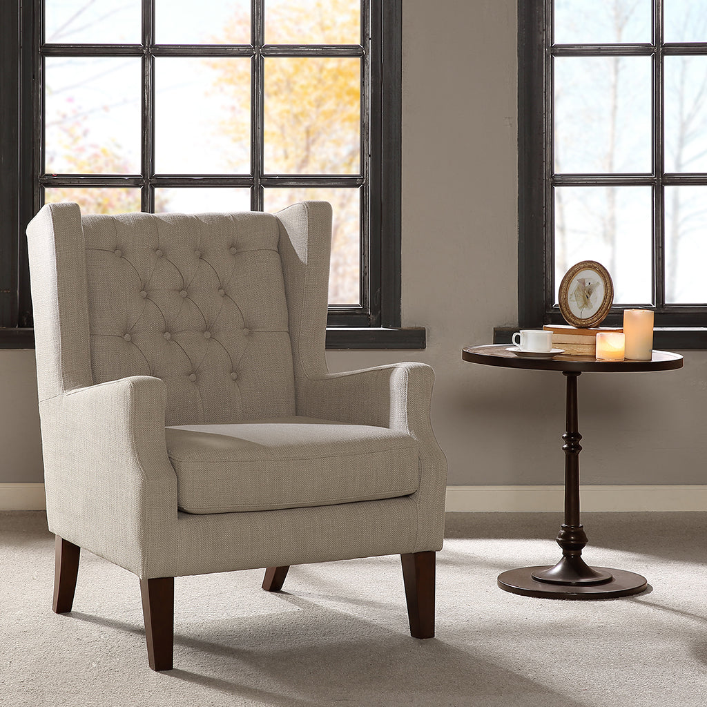 Maxwell Chair Beige Solid Wood