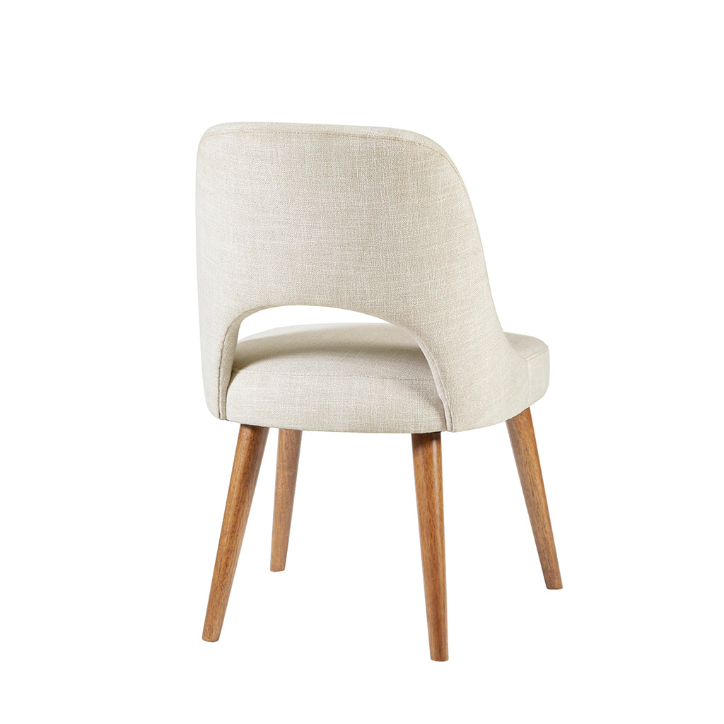 Dining Side Chair Set Of 2 Cream Polyester