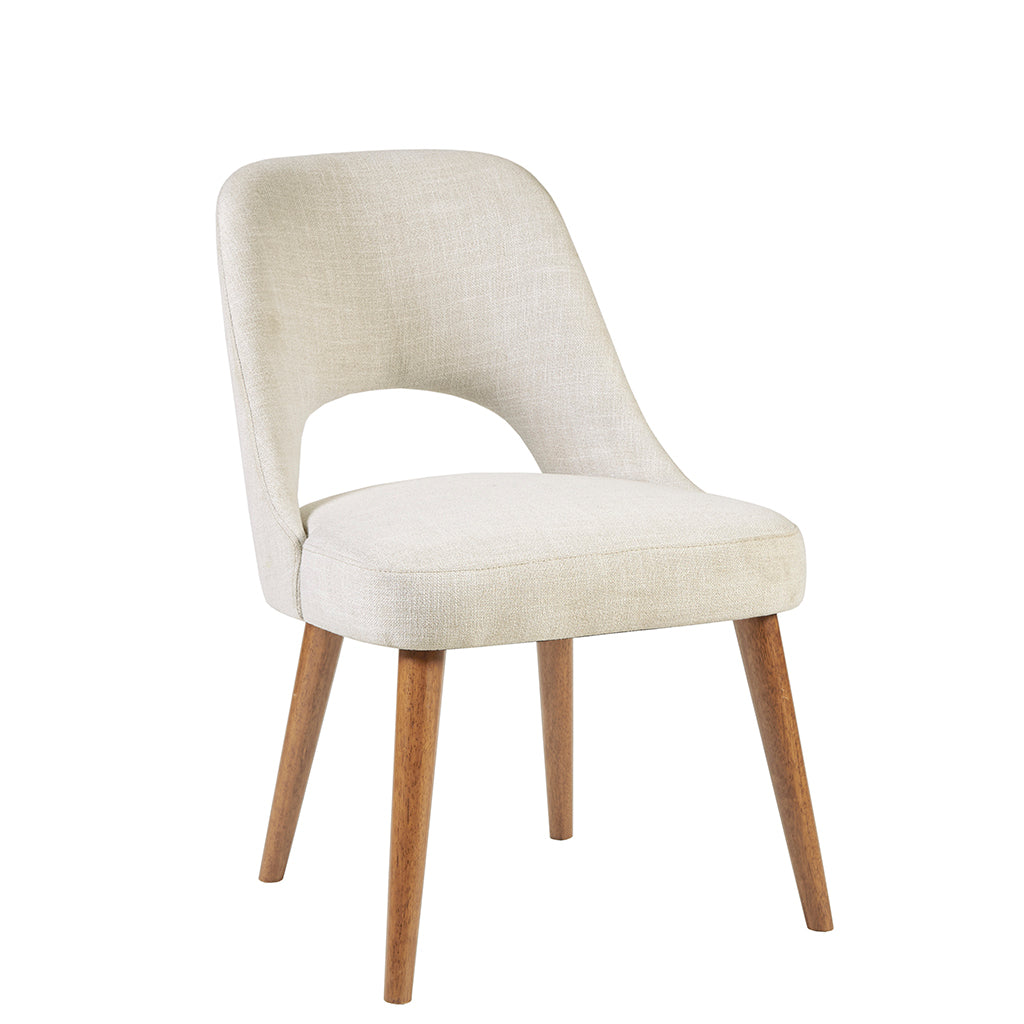 Dining Side Chair Set Of 2 Cream Polyester
