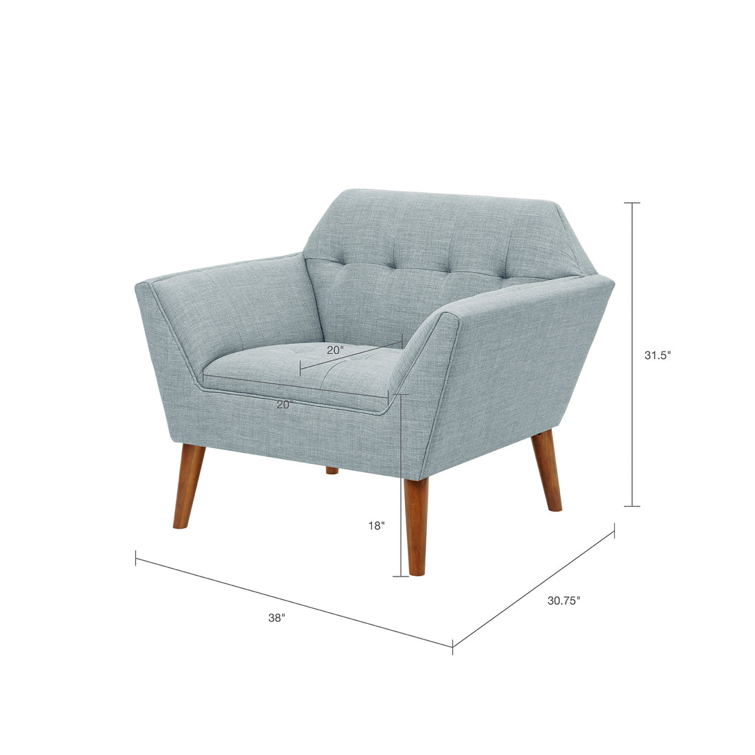 Lounge Chair Light Blue Polyester