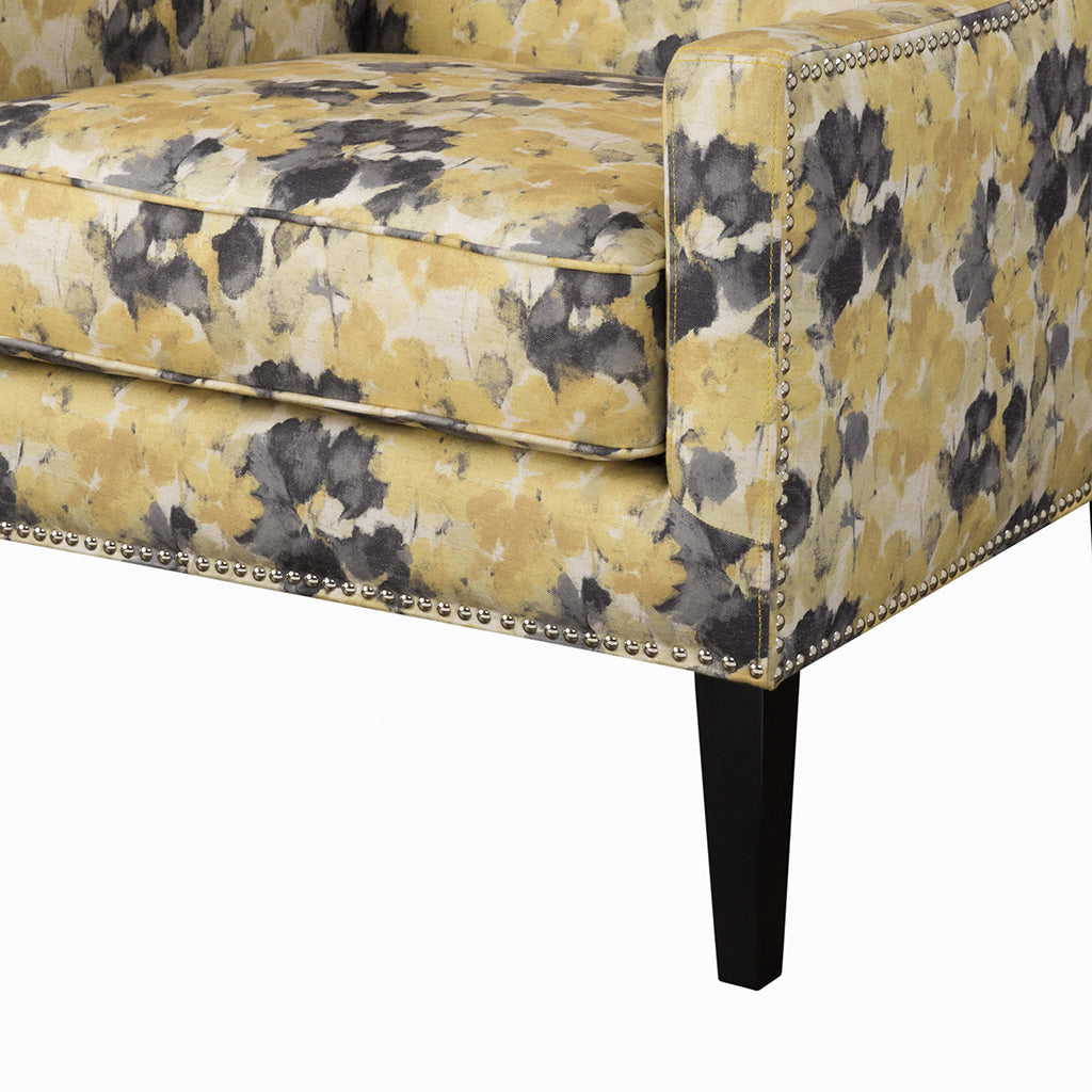 Barton Wing Chair Multicolor Solid Wood