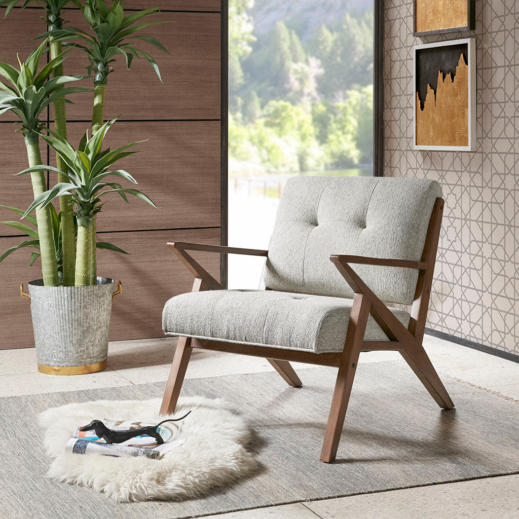 Lounge Chair Light Grey Polyester