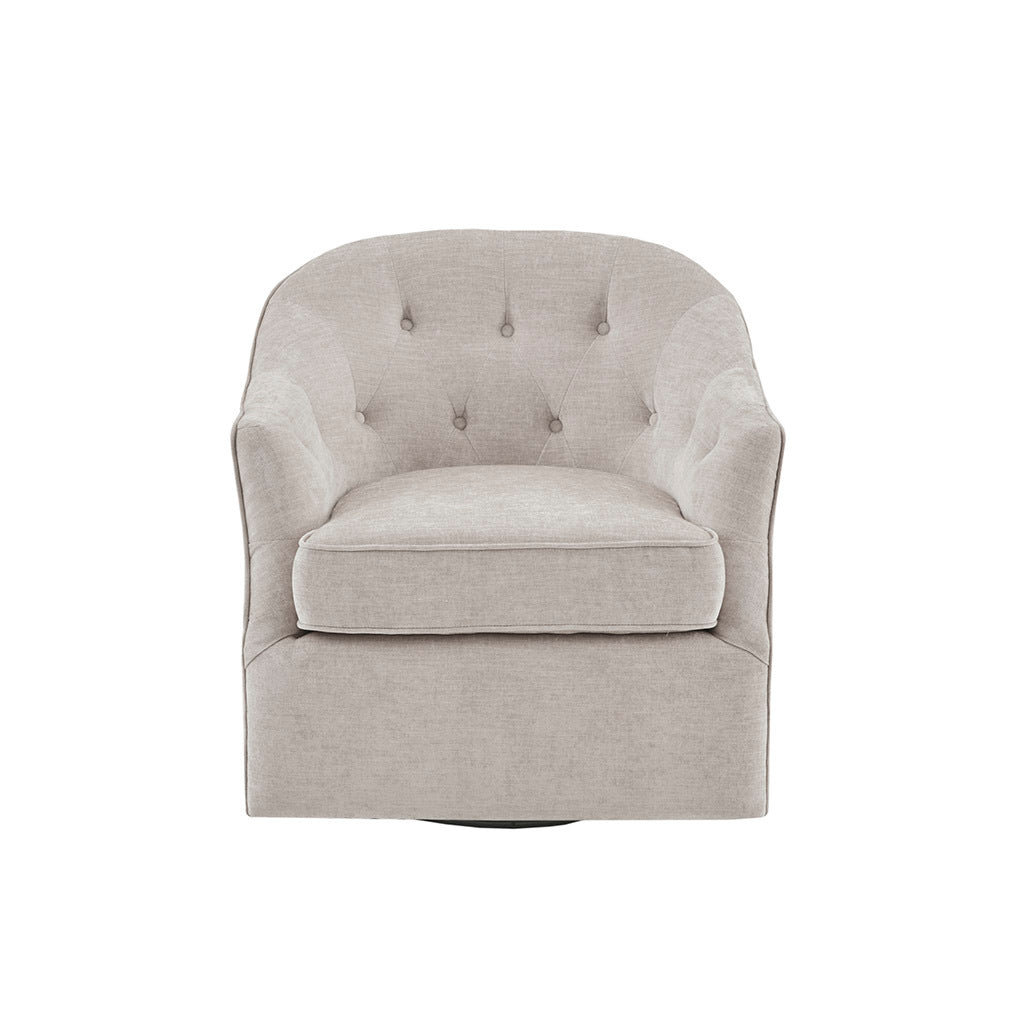 Calvin Swivel Beige Solid Wood
