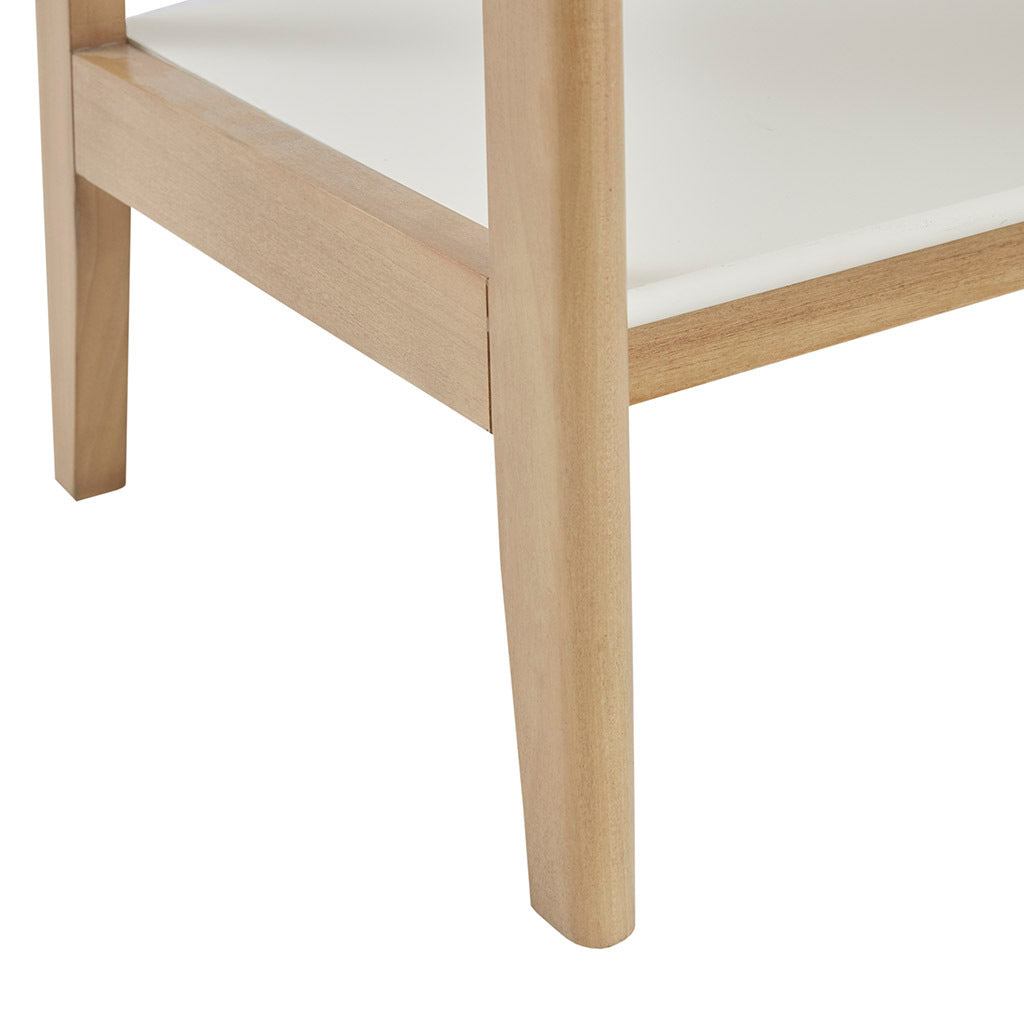 Shelf Bookcase Off White Natural Wood